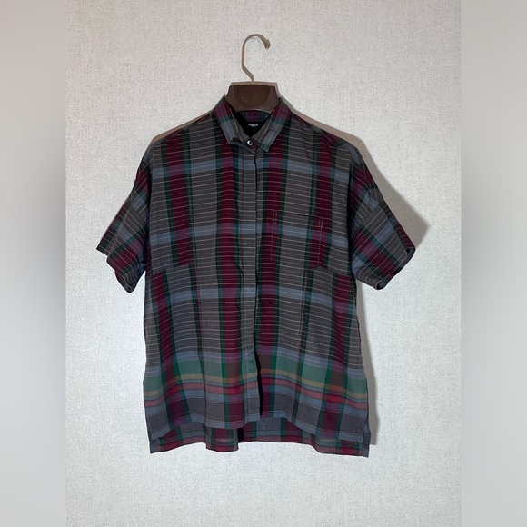 Madewell Tops - MADEWELL Men’s Stripe Colorblock Button Up Short Sleeve Shirt Sz M